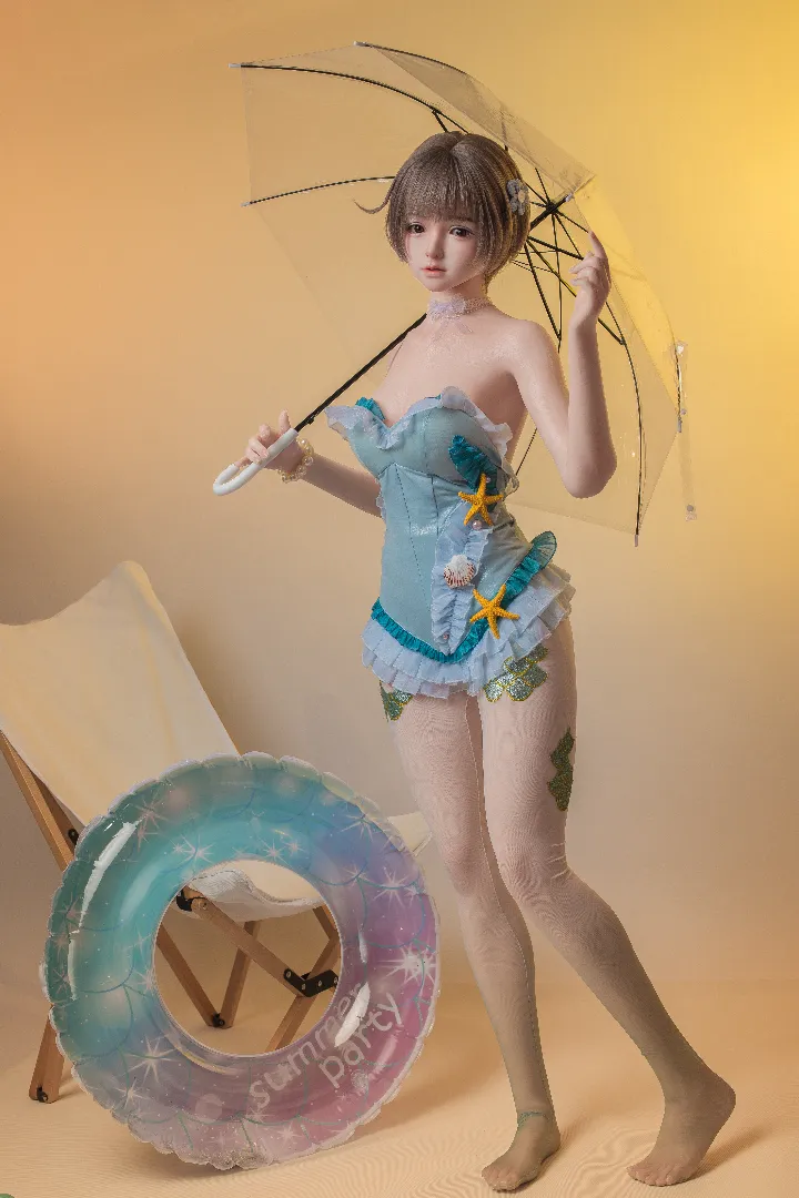 149cm (4ft11) B-Cup Realistic Skin Texture Silicone Sex Doll SHIO, ROS Head 96b